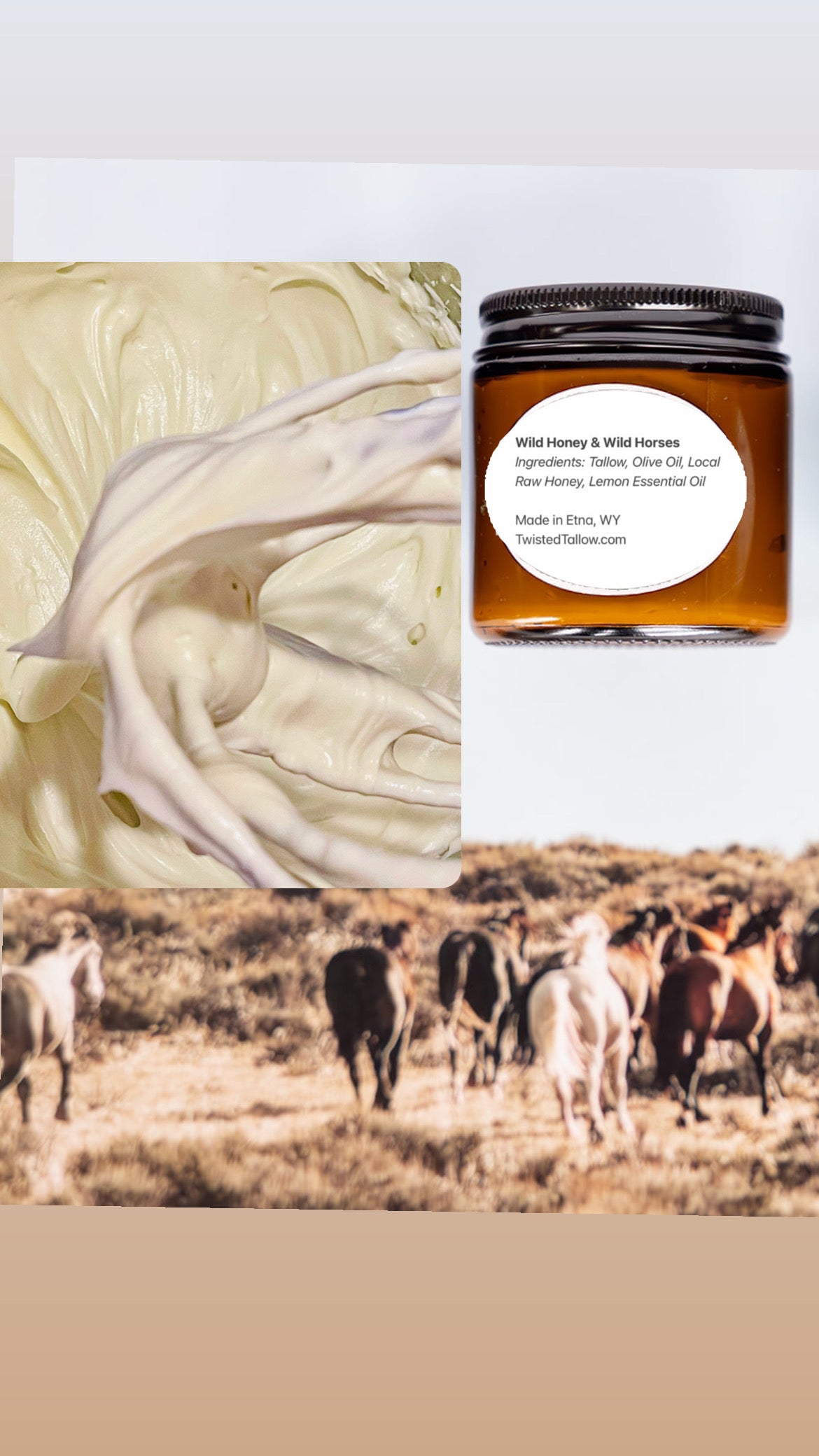 2oz Wild Honey & Wild Horses Face Cream